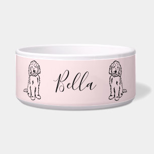 Goldendoodle personalizó el cuenco del agua del