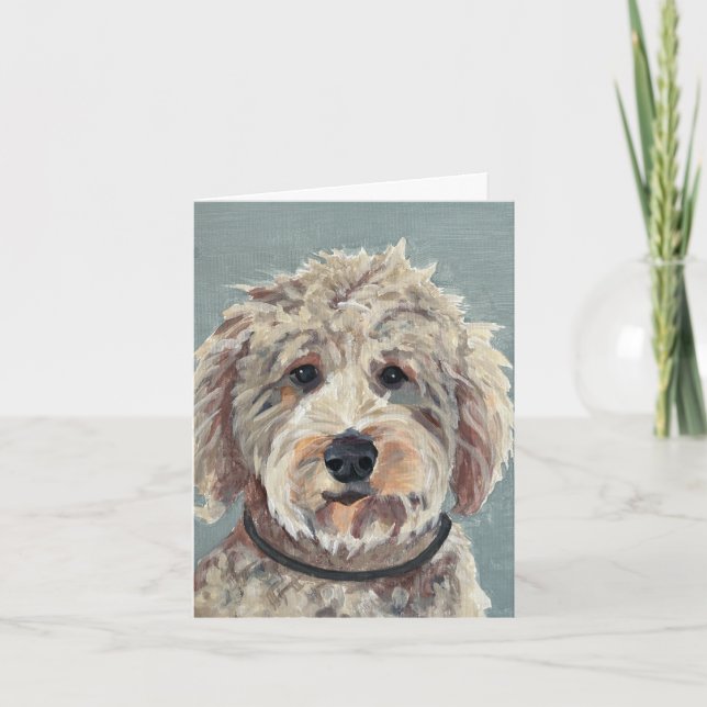 Goldendoodle Pintado a mano en lienzo (Anverso)