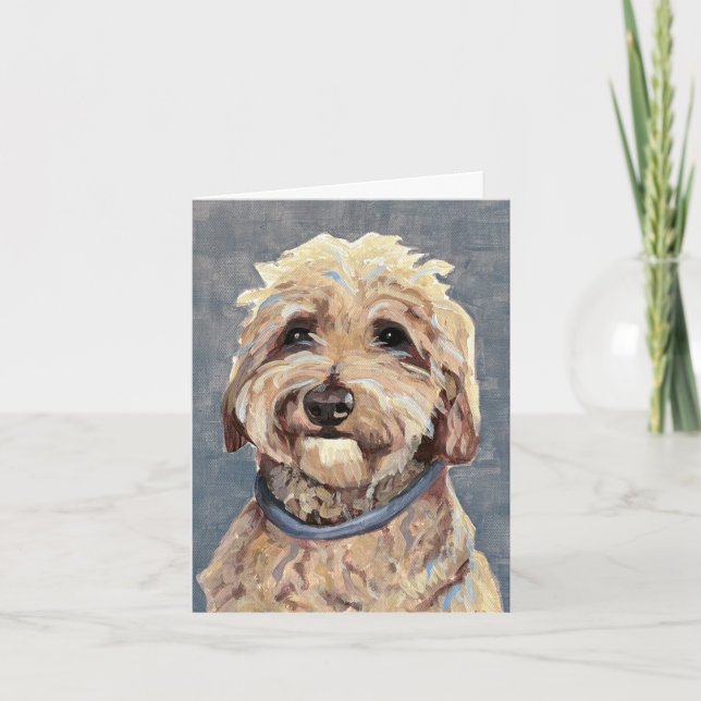 Goldendoodle Pintado a mano en lienzo (Anverso)