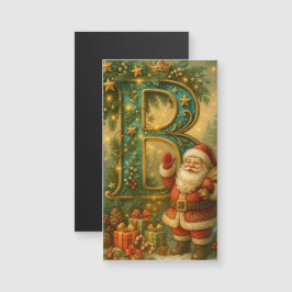  Goldenes Initial B mit Weihnachtsmann und Krone
