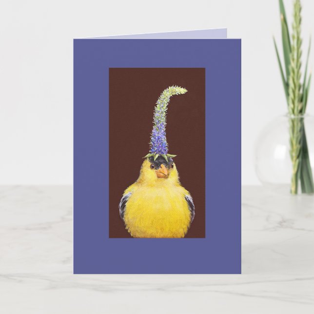 goldfinch con tarjeta de gorra de punta speedwell (Anverso)