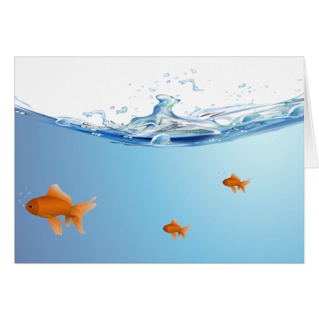 Goldfish debajo del acuario del agua (Anverso (Horizontal))