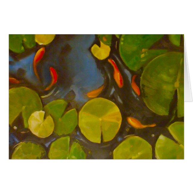 Goldfish Koi Pond Water Lilies (Anverso (Horizontal))