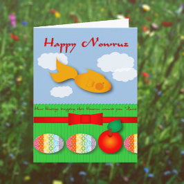 Goldfish y tarjeta de Nowruz de la cita de Rumi