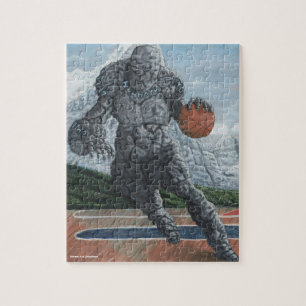 Golem Jugando Basketball Pequeño rompecabezas de f