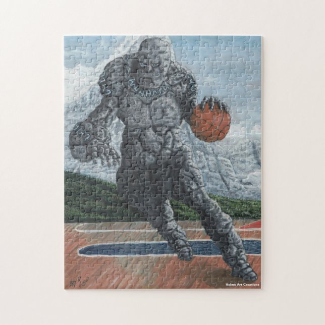 Golem Jugando Básquetbol Medio Jigsaw Puzzle (Vertical)