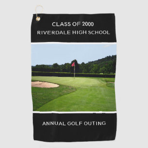 GOLF 18th HOLE PERSONALIZADO TEXTO negro toalla de