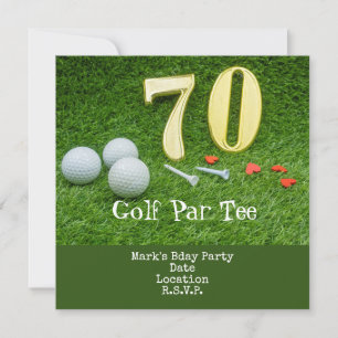 Golf 70º cumpleaños de golf Par Tee Invitación