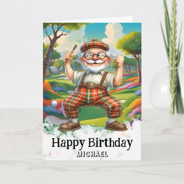 *~* Golf AP94 Tarjeta de cumpleaños del hombre de  (Anverso)