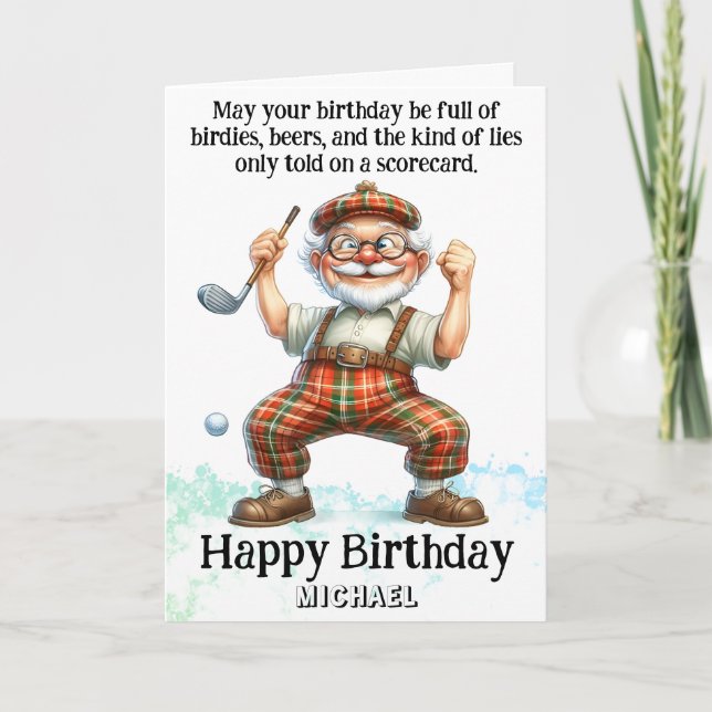 *~* Golf AP94 Tarjeta de cumpleaños del hombre de  (Anverso)
