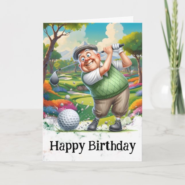 *~* Golf AP94 Tarjeta de cumpleaños divertida para (Anverso)