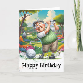 *~* Golf AP94 Tarjeta de cumpleaños divertida para
