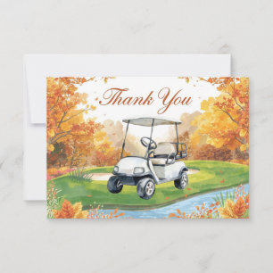 Golf Autumn Greeting tarjeta de agradecimiento par