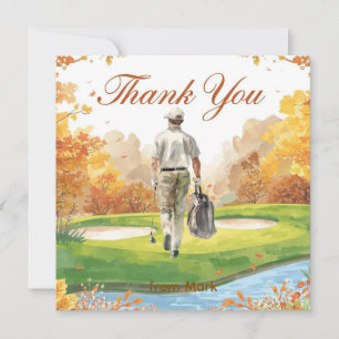 Golf Autumn Greeting tarjeta de agradecimiento par
