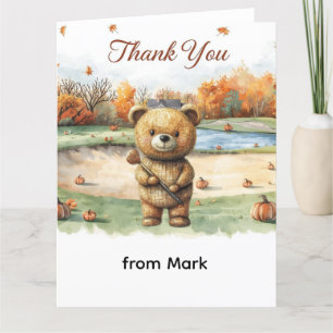 Golf Autumn Greeting tarjeta de agradecimiento par