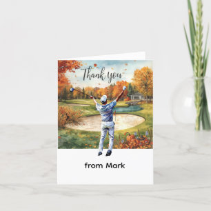 Golf Autumn Greeting tarjeta de agradecimiento par