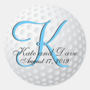 Golf Ball Monograma Maravilloso Pegatina redondo c