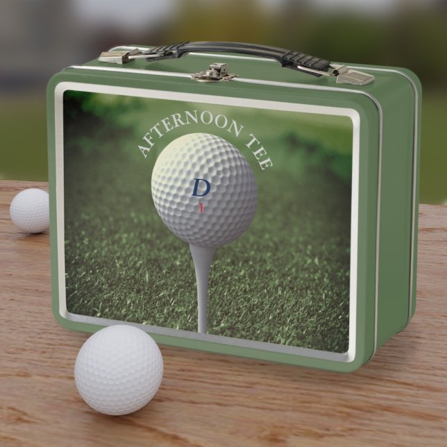Golf Ball Monograma Tarde Tee Golfing (⛳ Perfect for afternoon lunches on the fairway! Just add your initial and golf ball number)