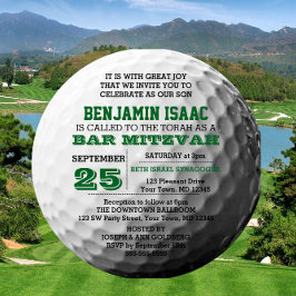 Golf Ball Round Bar Mitzvah Invitación