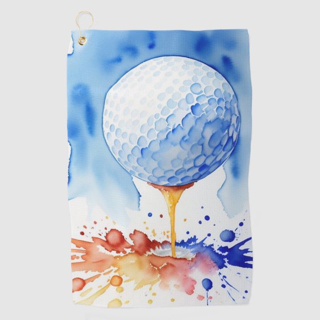 Golf Ball Splash Toalla de Golf (Anverso)