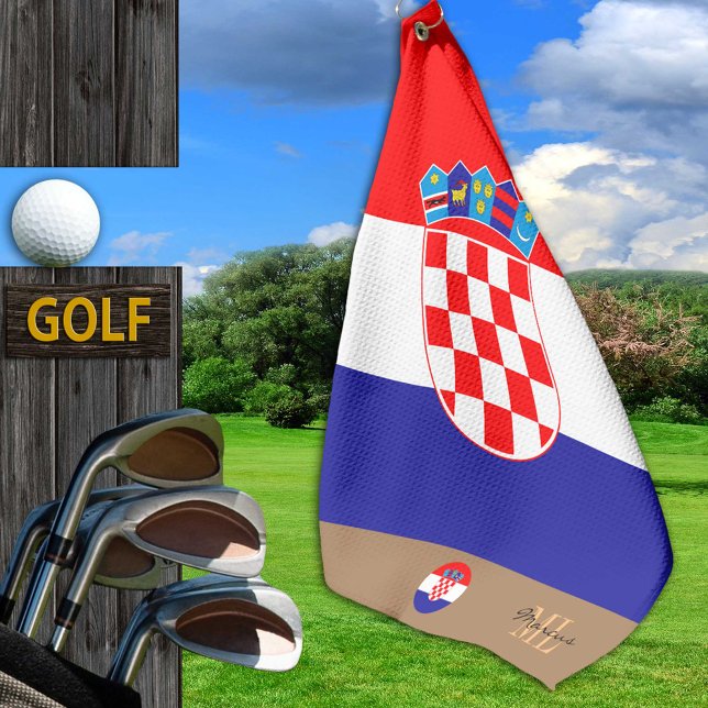 Golf Bandera croata y Croacia, monogramada / toalla de  (Subido por el creador)