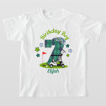 Golf Birthday Boy Shirt Séptimo Camisa Fiesta Golf<br><div class="desc">Celebrar el primer cumpleaños del bebé con esta camiseta especial,  diseño especial y personalizado</div>