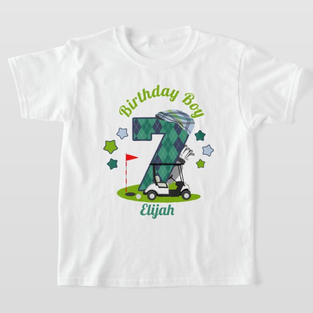 Golf Birthday Boy Shirt Séptimo Camisa Fiesta Golf (Distribución)