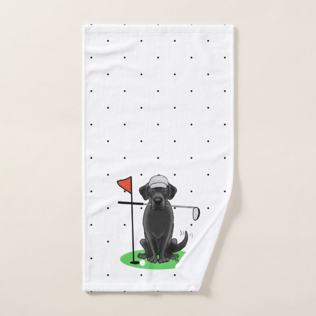 Golf Black Labrador Recuperever Dog - Cute (Toalla de mano)