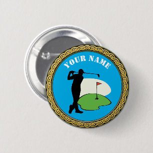 Golf botón - Añadir nombre - Golfer