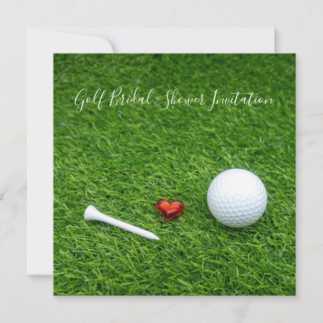Golf Bridal Shower Invitación con pelota y amor (Anverso)