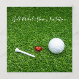Golf Bridal Shower Invitación con pelota y amor