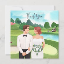 Golf Bride y Groom boda en campo de golf