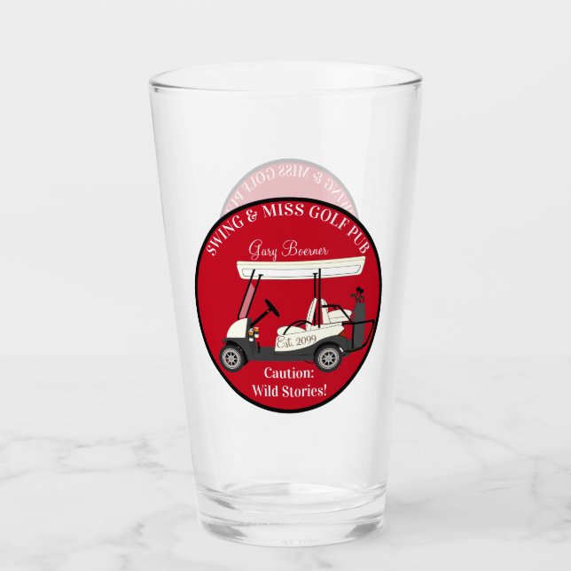 Golf Carro Beer Pint Soda Drinkware Set (Anverso)