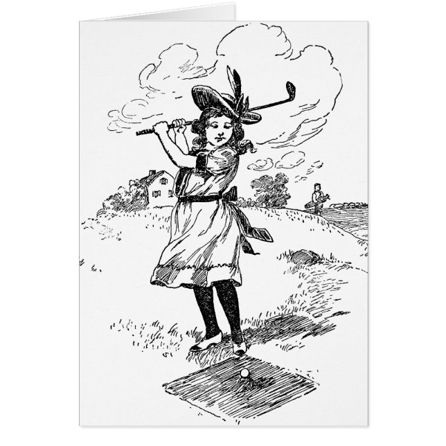 Golf Chica Golfing Vintage Art (Frente)