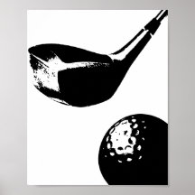 Golf Club Ball Poster Impresión deportiva moderna