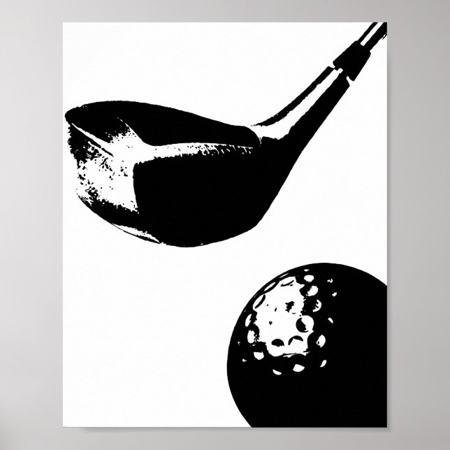 Golf Club Ball Poster Impresión deportiva moderna (Frente)