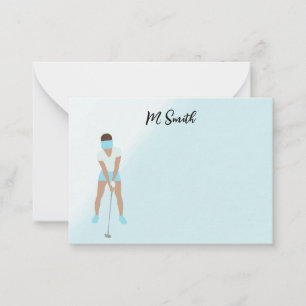 Golf con nombre para tarjeta de notas para golfist