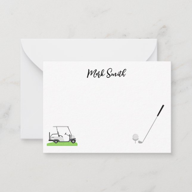 Golf con nombre para tarjeta de notas para golfist (Anverso)