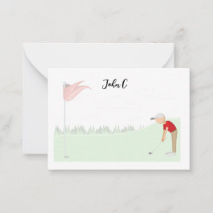 Golf con tarjeta de notas de golfista de Name Cart