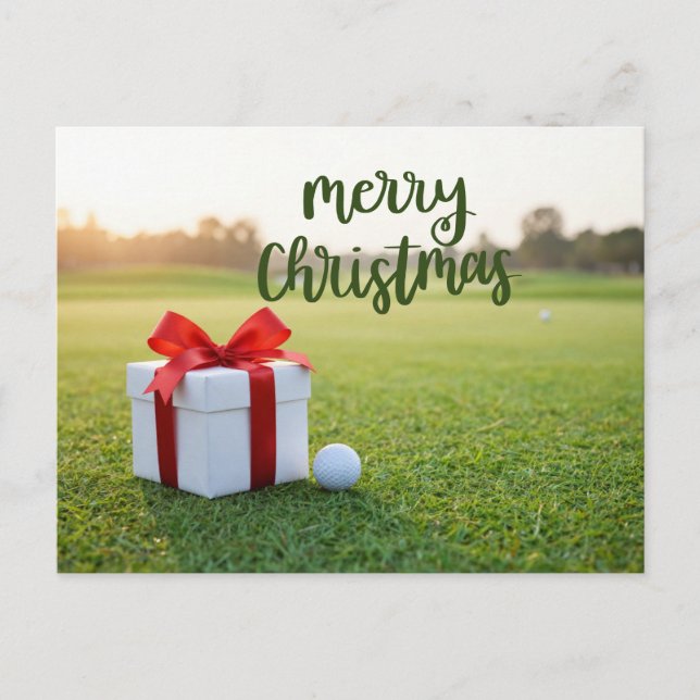 Golf con tema de Navidad en verde para golfista (Anverso)