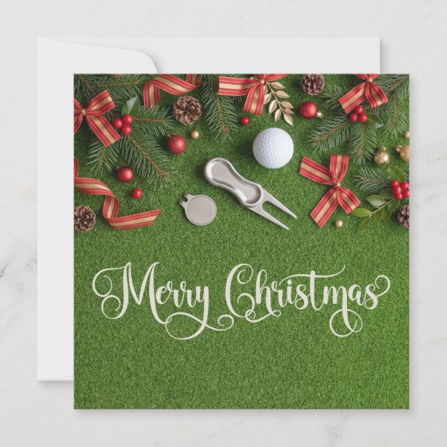 Golf de Feliz Navidad en Green de Putting Navideño (Anverso)