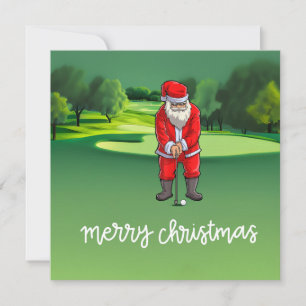 Golf de Navidad con Papá Noel en el campo de golf