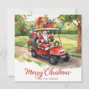 Golf de Navidad con Papá Noel golfista en el campo