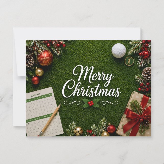 Golf de Navidad con tema en green de putting (Anverso)