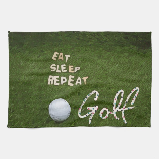 Golf Eat Sleep Kitchen toalla para golfer (Horizontal)