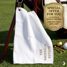 Elegante Tipografía Dorada Personalizada Toalla de