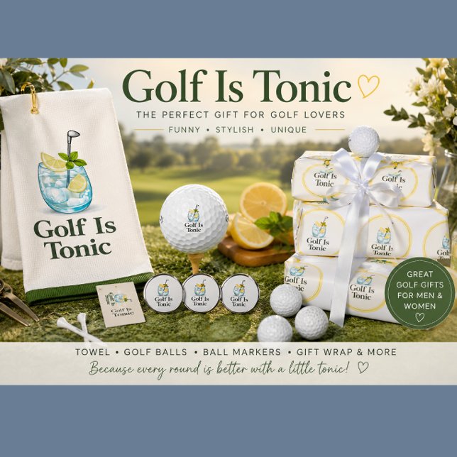 Golf Es Tónico | Papel de Regalo de Golf (Golf gifts with personality — stylish golf towels, balls, wrap & accessories for golf lovers.)