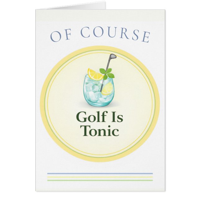 Golf Es Tónico Tarjeta de Golf | Tarjetas de Salud (Frente)