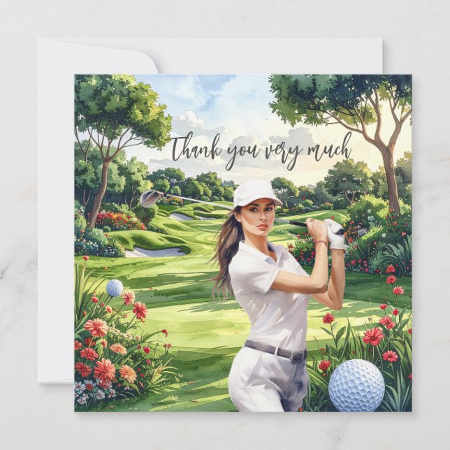 Golf Fairway Gratitud: Tarjeta de Agradecimiento (Anverso)