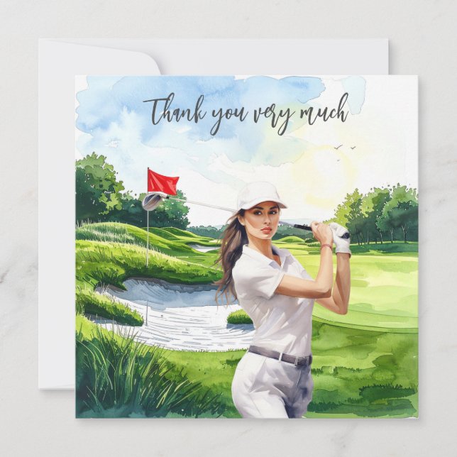 Golf Fairway Gratitud: Tarjeta de Agradecimiento (Anverso)